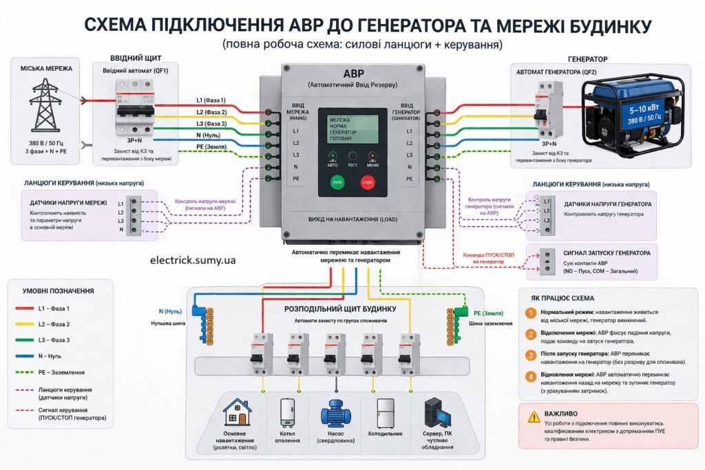 Схема поделения авр к генератору