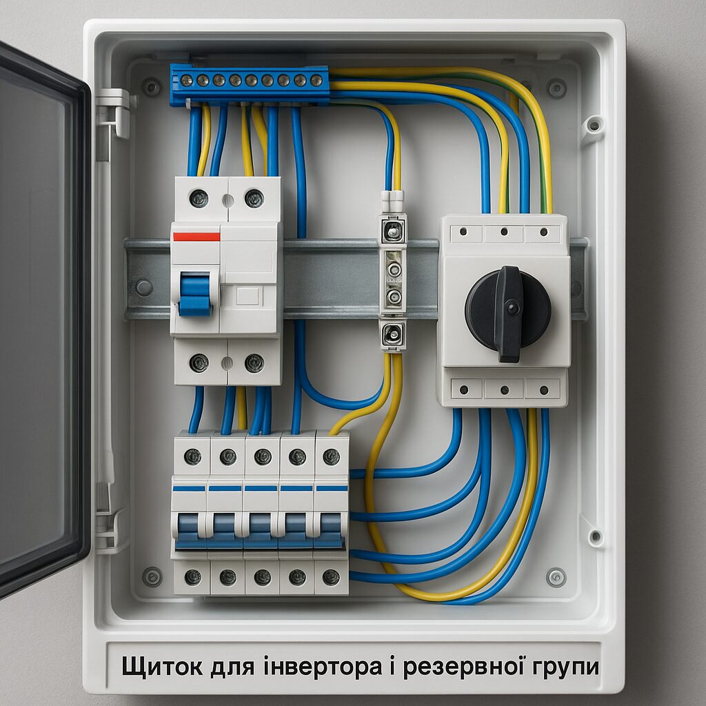 Щиток для інвертора Інвертор для квартири і будинку: резервна група в щитку
