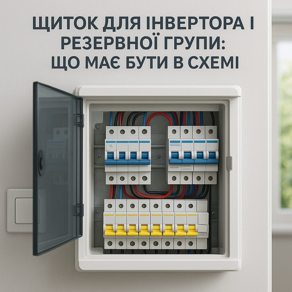 Щиток для інвертора Резервна група в щитку для інвертора: світло, роутер, холодильник, котел