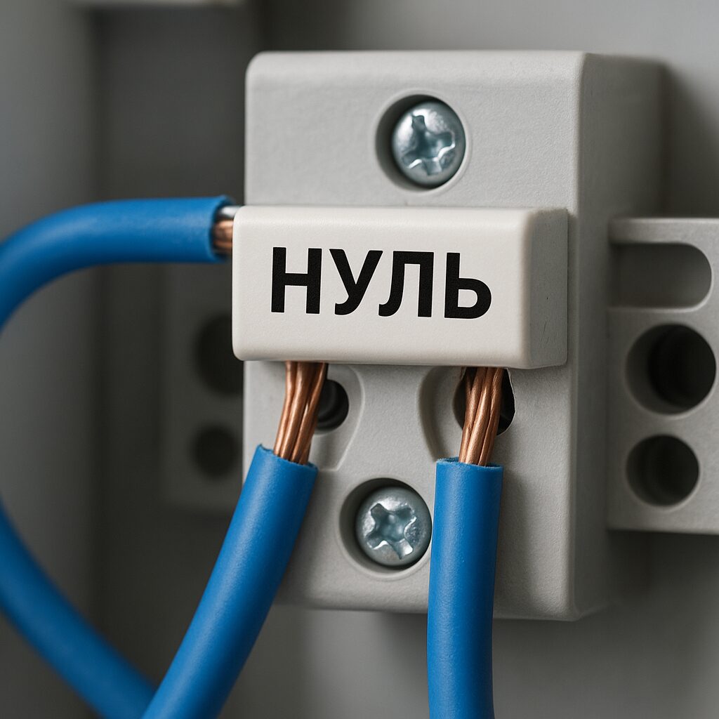 Нуль в електриці Ілюстрація електричного кола з нулем