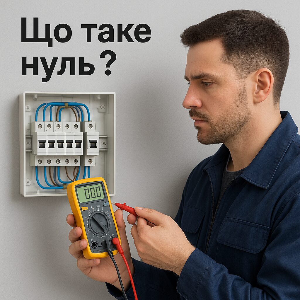Що таке нуль в електриці Схема електричної системи з нулем