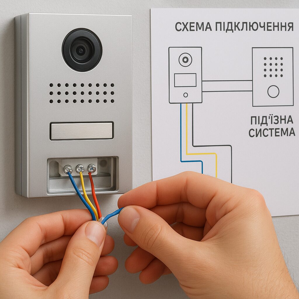 <em>Схема підключення домофона</em> <em>Схема підключення домофона домофона до системи