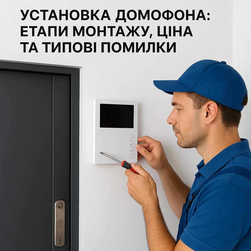 Монтаж відеодомофона <em>Установка відеодомофона</em> з панеллю виклику