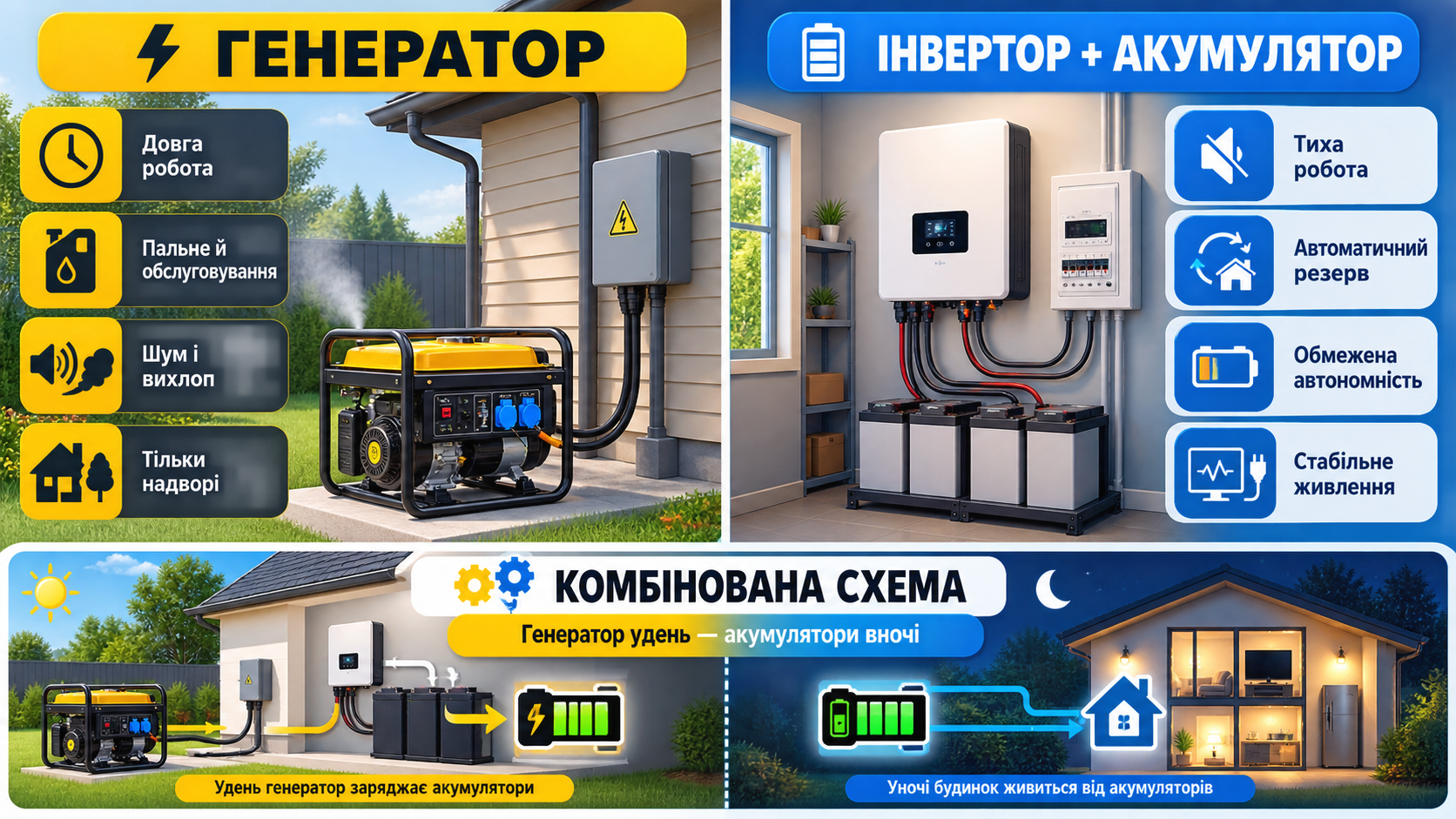 Резервне живлення будинку і квартири Резервне живлення будинку і квартири