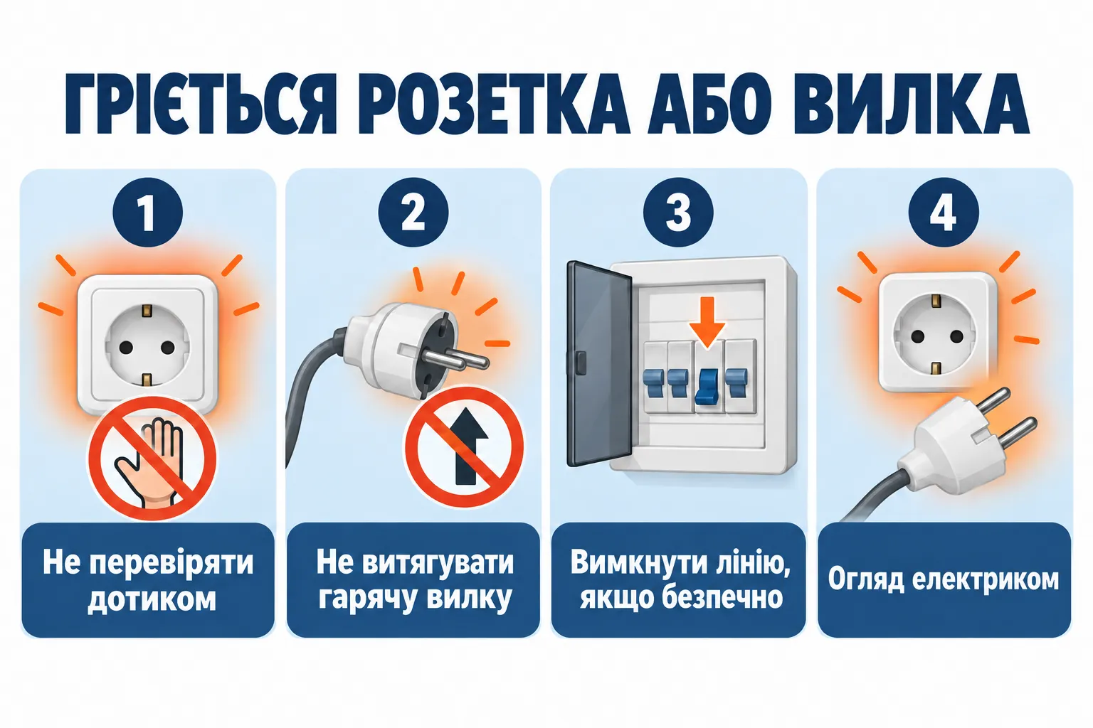 Безпечні дії при несправності: Гріється розетка або вилка: причини та небезпека