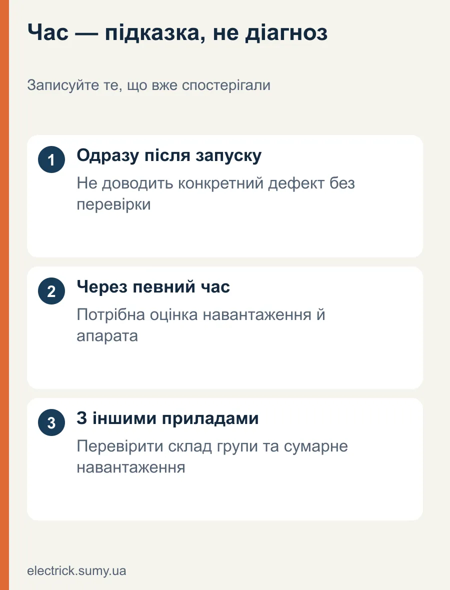 Час — підказка, не діагноз. Записуйте те, що вже спостерігали