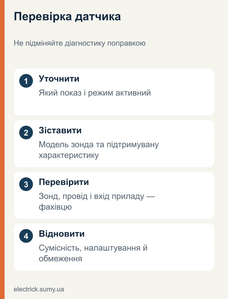 Перевірка датчика. Не підміняйте діагностику поправкою