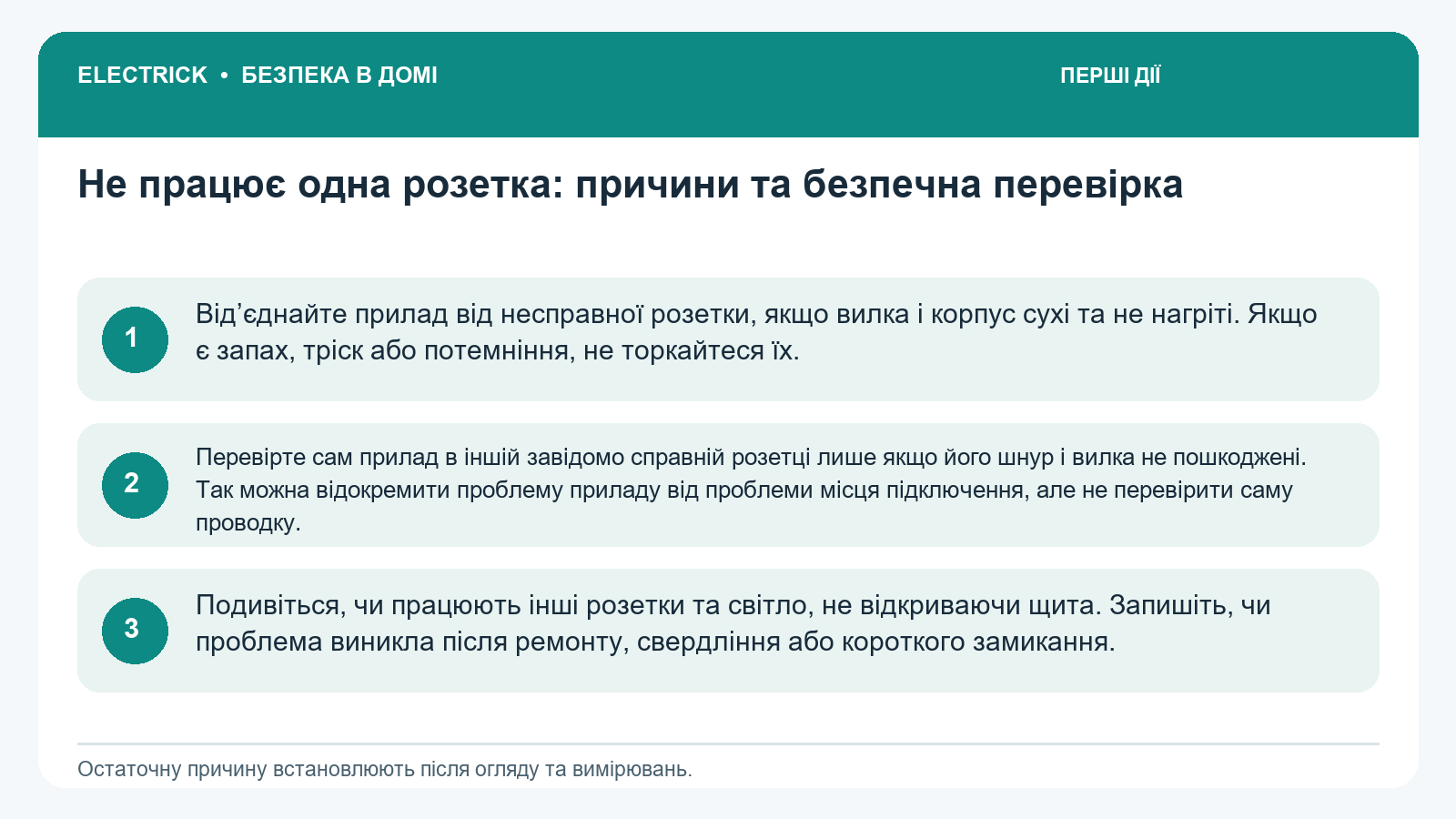Первые безопасные действия: Не работает одна розетка: причины и безопасная проверка
