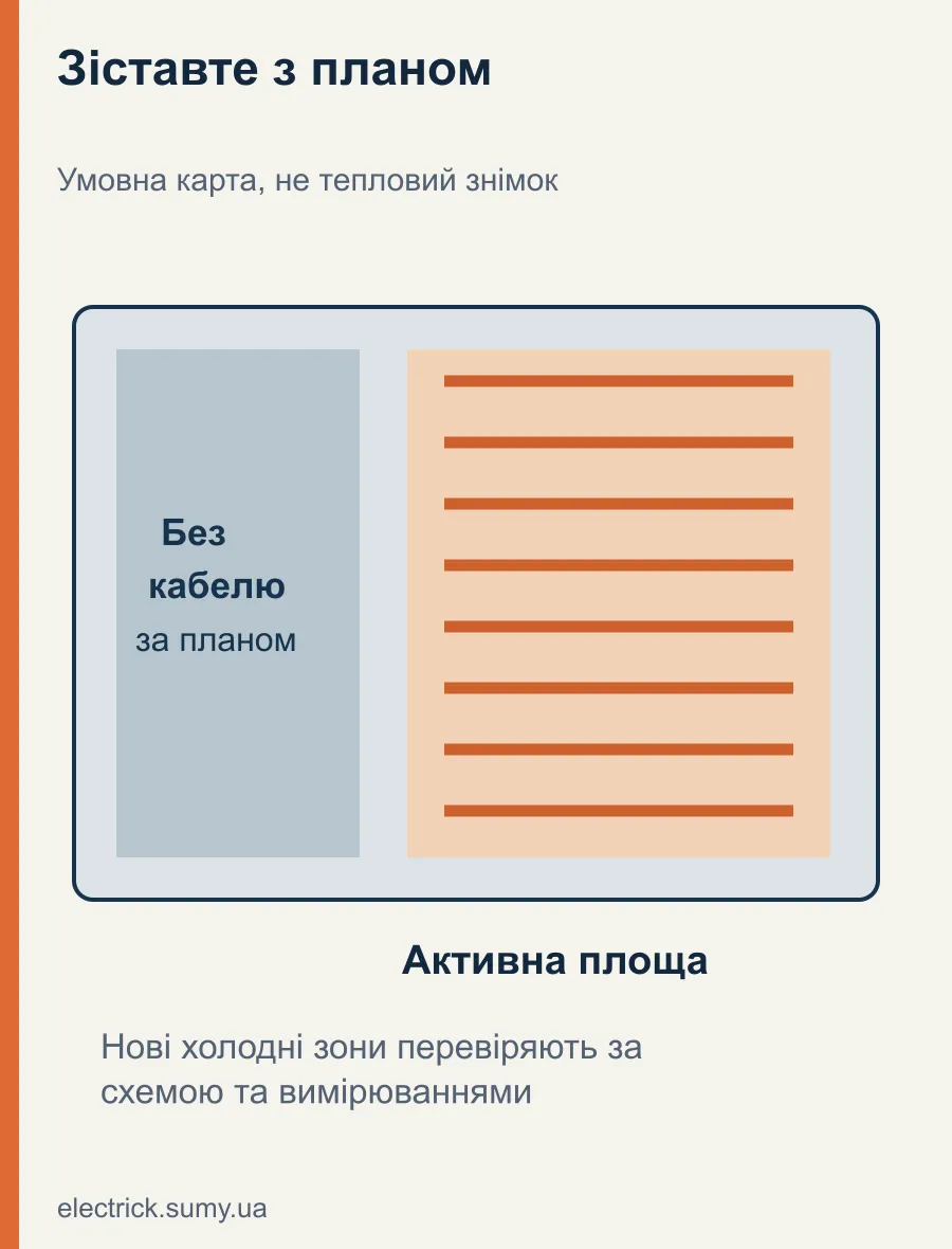 Зіставте з планом. Умовна карта, не тепловий знімок